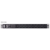 Aten 10-Port 15A Power Distrubition Unit - Basic PDU, 1U Rack Mount Design, 10x C13 AC Outputs, Overload protection (PE0210SG)