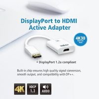 Aten 4K DisplayPort to HDMI Active Adapter, Supports VGA, SVGA, XGA, SXGA, UXGA, 1080p &  resolutions up to 4K UHD, Supports AMD Eyefinity, DP to HDMI