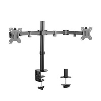 Brateck Dual Screens Economical Double Joint Articulating Steel Monitor Arm Fit Most 13-32 Monitors up to 8kg per Screen VESA 75x75/100x10