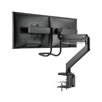 Brateck Dual Monitors Aluminum Heavy-Duty Gas Spring Monitor Arm with Handle Fit Most 17-32 Monitors up to 8kg per Screen VESA 75x75/100x100