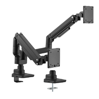 Brateck Fabulous Pole-Mounted Gas Spring Dual Monitor Arm Fit Most 17'-35' Monitors, Up to 20kg per screen VESA 75x75/100x100 Fine Texture Black （LS）