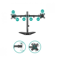 mbeat® activiva Dual-Screen Articulating Monitor Arm with Free-Standing Desktop Base provides the perfect solution for ergonomic comfort and workspace