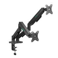 mbeat® activiva Ergolife Dual-Screen Gas Spring Monitor Arm allows you to smoothly adjust the height, angle, and tilt of both screens with minimal