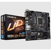 Gigabyte H610M S2H V2 DDR4 Motherboard with 6+1+1 Hybrid Phases Digital VRM Design, PCIe 4.0* Design, Gen3 x4 M.2, DisplayPort / HDMI