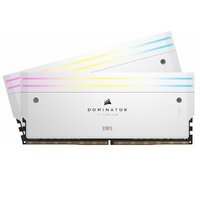 Corsair DOMINATOR® TITANIUM RGB 32GB (2x16GB) DDR5 DRAM 6000MT/s CL30 Intel XMP Memory Kit — White