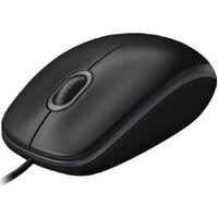 Logitech B100 Optical USB Mouse 800dpi for PC Laptop Mac Tux Full Size Comfort smooth mover 3yr wty(LS)