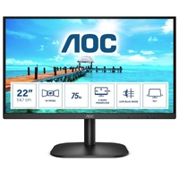 AOC 21.5' 22B2HN 1920x1080,  VA, 75Hz, HDMI 1.4, VGA, Tilt, Low Blue, Flicker Free, Ultra Slim, VESA 100mm, Tilt.   Home Office Business Monitor