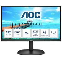 AOC 21.5" 22B2HN 1920x1080, VA, 75Hz, HDMI 1.4, VGA, Tilt, Low Blue, Flicker Free, Ultra Slim, VESA 100mm, Tilt. Home Office Monitor (LS)