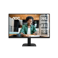 AOC 23.8' IPS, 1920×1080@144Hz, 4ms GtG, 300 cd/m², 1500:1, 178° VA, sRGB 112%, HDMI/DP, tilt -5°~23°, 16.7M colors, 16W