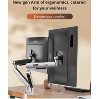 AOC AM420S Dual Mount Sliver 2-9kg per Arm, 17-34' VESA 75 and 100. Clamp and Grommet mount, Mechanical Spring, Monitor Arm