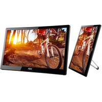 AOC 15.6' 1366 x 768 HD Slim Profile 22.9mm, USB 3.0 Mobile Ultra Portable Business Monitor, 16:9, Tilt, Auto Pivot, VESA 75x75, Rear Flip Stand (LS)