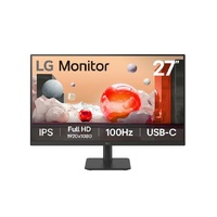 LG 27' IPS Full HD Monitor with 100Hz refresh rate, USB-C (65W PD), 3-side borderless design, Reader Mode, Flicker Safe, and tilt-adjustable stand