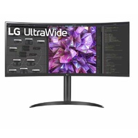 LG 34' IPS QHD 34WQ75C Ultra-Wide QHD Curved 3440x1440 1000R 5ms HDR10 sRGB IPS DP HDMI USB-C 90w PD LAN VESA Tilt Height Range Monitor