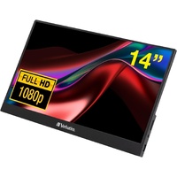 Verbatim PM-14 14' FHD Portable Monitor 1920x1080 - 60Hz HDMI - USB-C for Laptop / PC / Mac / PS3 / 4 / 5/ Xbox / Phone - Works with Windows, Mac OS &