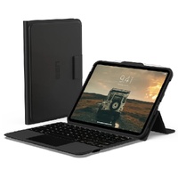UAG Apple iPad 10.9' 10th Gen Bluetooth Keyboard w/ Trackpad, English - Black/Ash (124412114031),  MIL-STD-810G(1.2M), Rechargea
