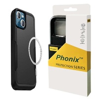 Phonix Apple iPhone 15 (6.1') Armor Rugged Case With MagSafe Black - Tough Two Layers, Military-Grade Protection, Raised Edge, Shock Absorption