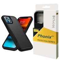 Phonix Apple iPhone 15 (6.1') Armor Rugged Case Black - Tough Two Layers, Military-Grade Protection, Raised Edge, Shock Absorption, Secure Grip
