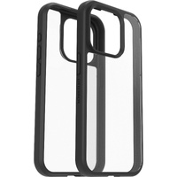 OtterBox React Apple iPhone 15 Pro (6.1") Case Black Crystal (Clear/Black) - (77-92753), Antimicrobial, DROP+ Military Standard,