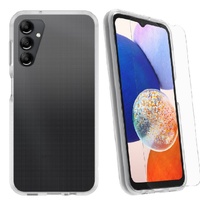 OtterBox React Case with Trusted Glass Samsung Galaxy A14 5G (6.6") Clear - (78-81181), DROP+ Military Standard Case ,2X Anti-Scratch Screen Protector