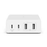 Belkin BoostCharge Pro 4-Port GaN Charger 108W - White(WCH010auWH),2xUSB-C & 2xUSB-A, 2M Cable, Intelligent and Fast Charger, Co