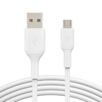 Belkin BoostCharge Micro-USB to USB-A Cable (1m/3.3ft) - White (CAB005bt1MWH), 7.5W, 480Mbps, 8,000+ bends tested, USB-IF Certified, 2YR.