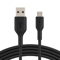 Belkin BoostCharge Micro-USB to USB-A Cable (1m/3.3ft) - Black (CAB005bt1MBK), 7.5W, 480Mbps, 8,000+ bends tested, USB-IF Certified, 2YR.