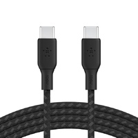 Belkin BoostCharge USB-C to USB-C Cable 3M - Black (CAB014bt3MBK), 100W, 480Mbps,30K bend, Samsung Galaxy,iPad,MacBook,Google,OPPO,Nokia,2YR