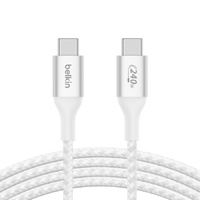 Belkin BoostCharge USB-C to USB-C Cable 1M - White (CAB015bt1MWH), 240W