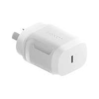 Cygnett PowerMaxx 30W CoolMOS USB-C Wall Charger - White (CY4121PDWLCH), Super Fast, Best for Phones/Tablets/Earbuds,Travel,Palm-Size,Cable Management