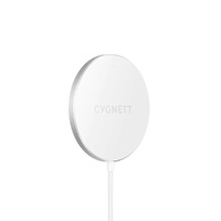 Cygnett MagCharge Magnetic Wireless Charging Cable (1.2M) - White (CY4416CYMCC), MagSafe & Qi Compatible, Up to 15W Fast Charge, Perfect Align