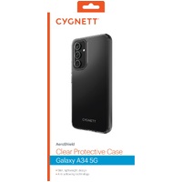 Cygnett AeroShield Samsung Galaxy A34 5G (6.6') Clear Protective Case - (CY4489CPAEG), Slim, Raised Edges, TPU Frame,Hard-Shell Back,Scratch-Resistant