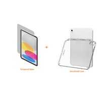 Cygnett AeroShield Case & OpticShield Screen Protector for Apple iPad 10.9" 10th Gen - Clear (CY4567BUNSS) Slim Raised Edges Pen Holder 360 Protection