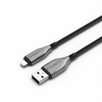 Cygnett Armoured Lightning to USB-A (2.0) Cable (50cm) - Black (CY4657PCCAL), 2.5A/12W,Braided,480Mbps Transfer,Fast Charge iPhone/iPad,MFi
