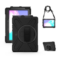 Generic Rugged Case for Samsung Galaxy Tab Active4 Pro - Shock Resistant, 2M Drop Tested, Shoulder Strap with 360Deg Rotatable Kickstand