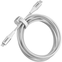 OtterBox Lightning to USB-C Fast Charge Premium Pro Cable (2M) - White (78-80891), 3 AMPS (60W), MFi, 30K Bend/Flex,Braided, App