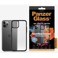 PanzerGlass Apple iPhone 11 Pro ClearCase - Black Edition (0222), AntiBacterial, Scratch Resistant, Soft TPU Frame, Anti-Yellowing, Shock Resistant