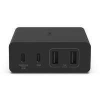 Belkin BoostCharge Pro 4-Port GaN Charger 108W - Black(WCH010auBK) ,2xUSB-C & 2xUSB-A, 2M Cable, Intelligent and Fast Charger, Compact Laptop Charger