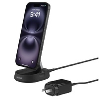 Belkin BoostCharge Pro Convertable Magnetic Wireless Charging Stand with Qi2 15W, Black(WIA008auBK)