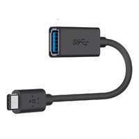 Belkin 3.0 USB-C to USB-A Adapter (USB-C Adapter) - Black (F2CU036btBLK), 5Gbps, Reversible USB-C Connector, Power Output 3A, USB-IF Certified