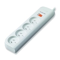 Belkin 4-Outlet Economy Surge Protector with 1M Power Cord - White/Grey(F9E400vau1M),Tough, impact resistant ABS Plastic housing, Lighted Power Switch