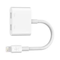 Belkin Lightning Audio + Charge RockStar - White(F8J198btWHT),12W, MFi certified, Dual Functionality, 2YR.