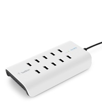 Belkin 10-Port USB Charging Station / Hub (B2B139au)10xUSB-A Ports(2.4Amps),Intelligent Charging,Wall / Desk mountable,Compact, Overcurrent protection