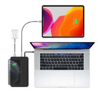 Cygnett ChargeUp Edge+ 27K mAh USB-C Laptop and Wireless Power Bank - Black (CY3113PBCHE),2xUSB-C(60W PD/12W),1xUSB-A(12W),10W Qi Wireless,USB-C Cable