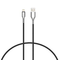 Cygnett Armoured Lightning to USB-A Cable (2M) - Black (CY2670PCCAL), 2.4A/12W, Double Braided Nylon, 20K Bend, MFi, Fast Charge, 5 Yr. WTY.