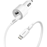 OtterBox Dual Port (24W) Car Charger with Lightning to USB-A Cable (1M)  - White (78-52698), Compact design,Safe & Smart Charging,Durable & Convenient