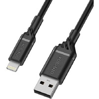 OtterBox Lightning to USB-A (2.0) Cable (1M) - Black (78-52525), 3 AMPS (60W), MFi, 3K Bend/Flex, 480Mbps Transfer, Durable, Apple iPhone/iPad/MacBook