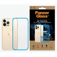 PanzerGlass Apple iPhone 13 Pro Max ClearCase - Bondi Blue Limited Edition (0341), AntiBacterial, Military Grade Standard, Scratch Resistant