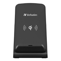 Verbatim Wireless Charging Stand 10W - Mobile Devices, Android, IOS, Apple, Samsung, Oppo, Nokia, Sony. Black, Qi Charge, OCP, FOD, OTP, OVP (LS)