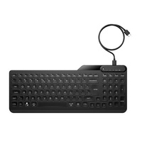 HP 405 Multi-Device Backlit Wired Keyboard Removable USB-C® cable with USB-A Slim Full-size Numpad LED light Multi-OS compatible 150cm Cable Black