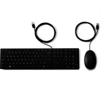 HP 320MK USB Wired Desktop Keyboard Mouse Combo Reduced-sized & Low-Profile Quiet Keys Easy Clean Plug&Play for Notebook Desktop PC
